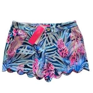 NWT Lilly Pulitzer Blue and Pink Tropical Parrot Women Shorts
